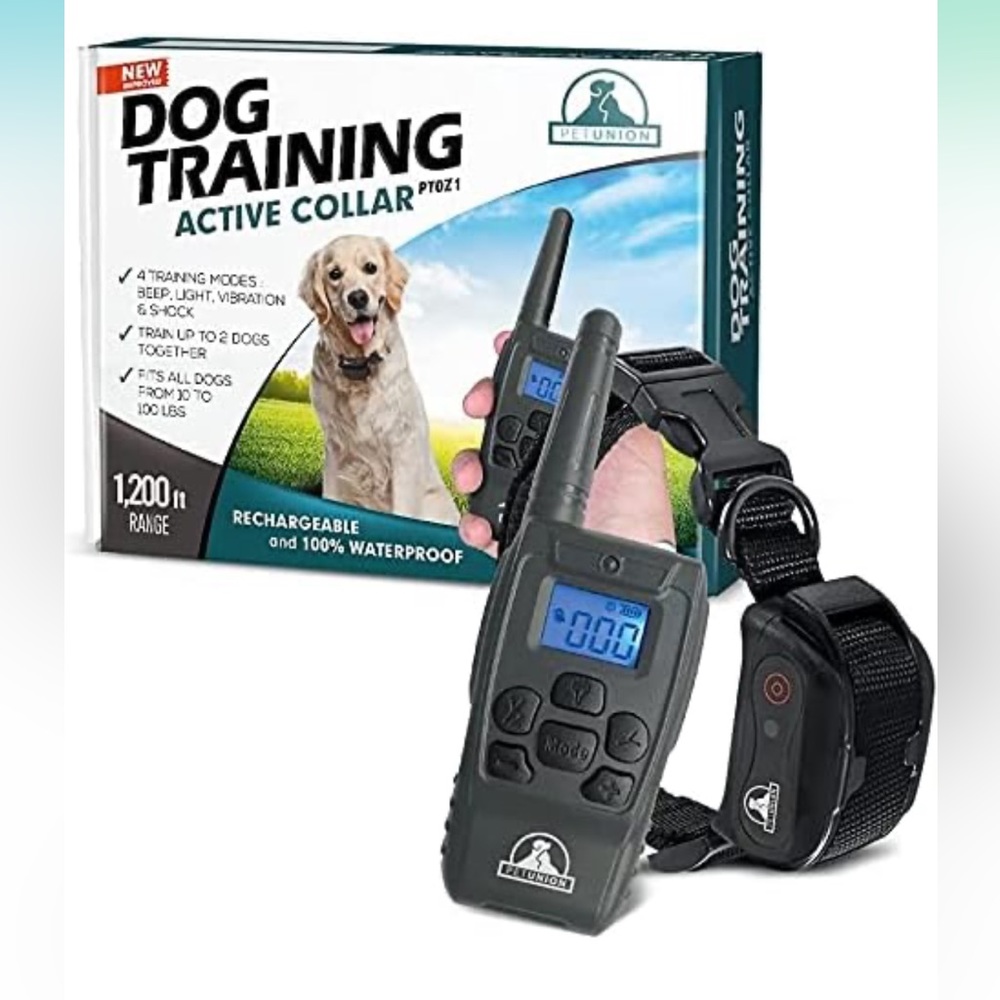 Pet Union PT0Z1 Premium Dog Training Waterproof Shock Collar, 1200FT Range